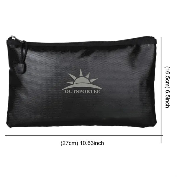 Fireproof Coin Purse Makeup Pouch Zipper Passport Bag