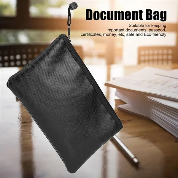 Fireproof Coin Purse Makeup Pouch Zipper Passport Bag