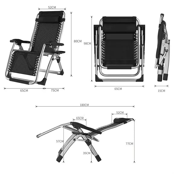 Zero Gravity Folding Lounge Chair with Removable Cushion