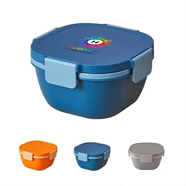 Silicone Salad Bowl Lunch Box with Fork