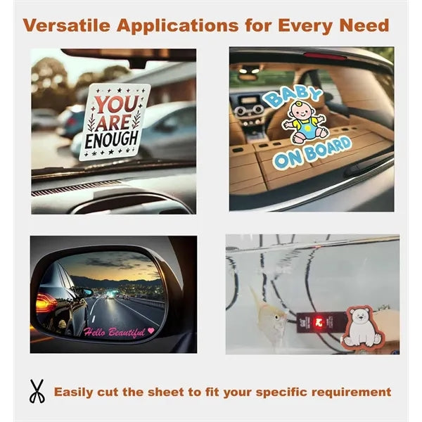 Vinyl Clear Car Static Cling Decal Removable Window Sticker
