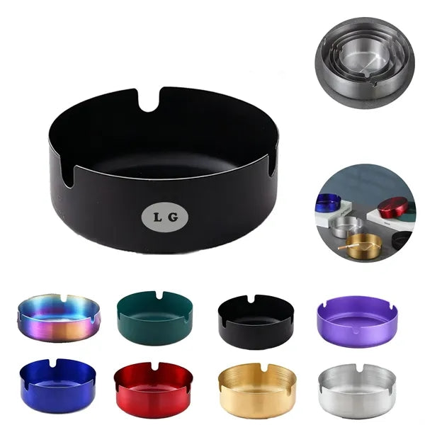 Round Metal Ashtray Cigarette Holder