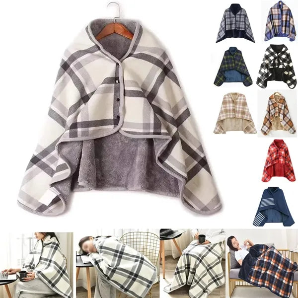 Adult Cozy Fleece Wearable Blanket Shawl