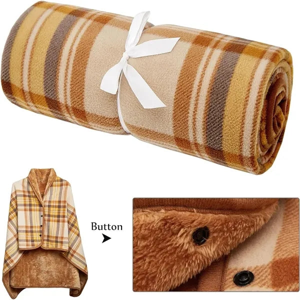 Adult Cozy Fleece Wearable Blanket Shawl