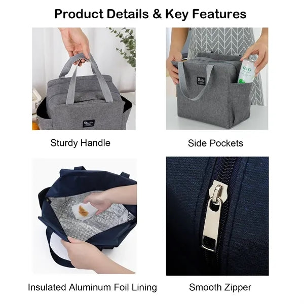 300D Insulated Cooler Tote with Foil Lining, Holds 12 Cans
