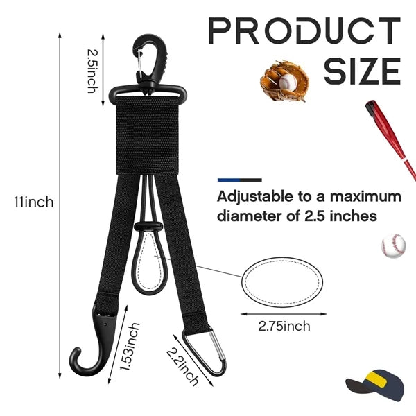 Baseball Softball Fence Hook Helmet Bat Organizer Holder