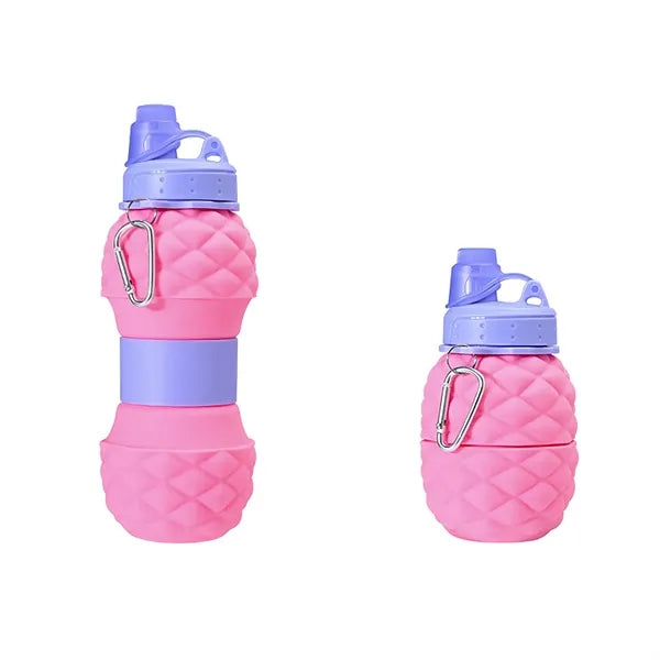 24oz Pineapple Collapsible Silicone Water Bottle