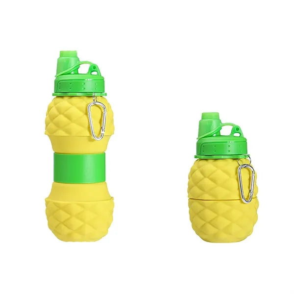 24oz Pineapple Collapsible Silicone Water Bottle