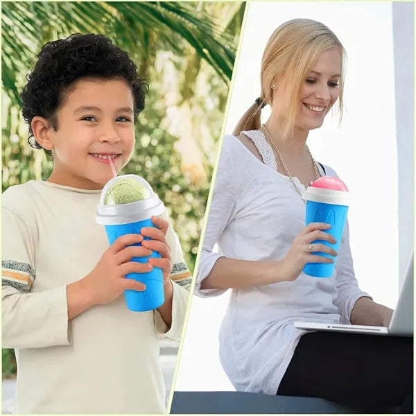 12oz Quick Frozen Double Layer Squeeze Slushie Maker Cup