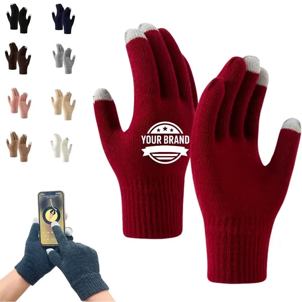 Winter Touch Screen Soft Warm Fleece Knit Texting Gloves