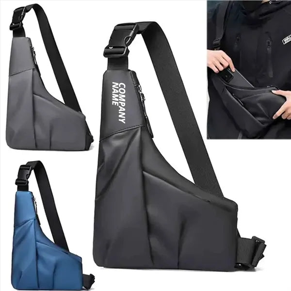 PU Leather Triangle Crossbody Chest Bag