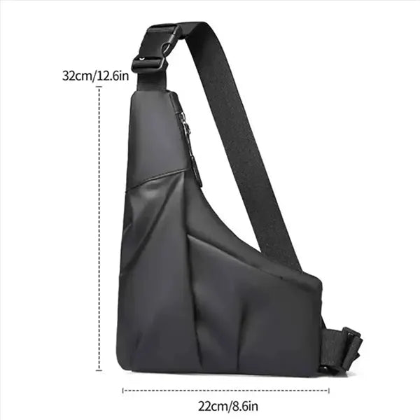 PU Leather Triangle Crossbody Chest Bag