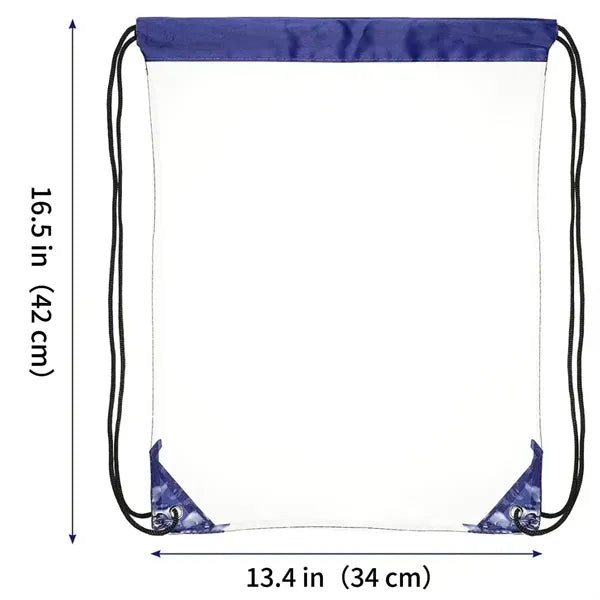 Logo PVC Stadium Clear Waterproof Drawstring Bag