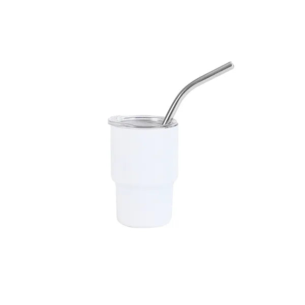 3 oz Mini Tumbler Shot Glass with Straw