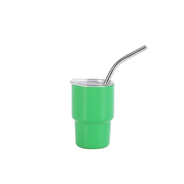 3 oz Mini Tumbler Shot Glass with Straw