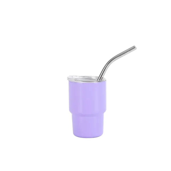 3 oz Mini Tumbler Shot Glass with Straw