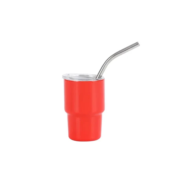 3 oz Mini Tumbler Shot Glass with Straw