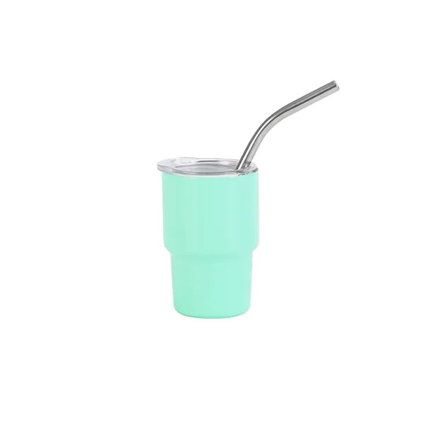 3 oz Mini Tumbler Shot Glass with Straw