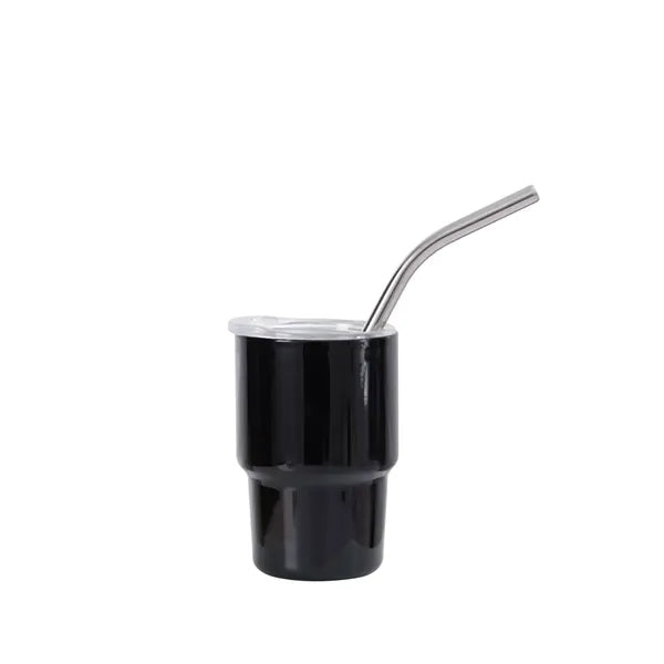 3 oz Mini Tumbler Shot Glass with Straw