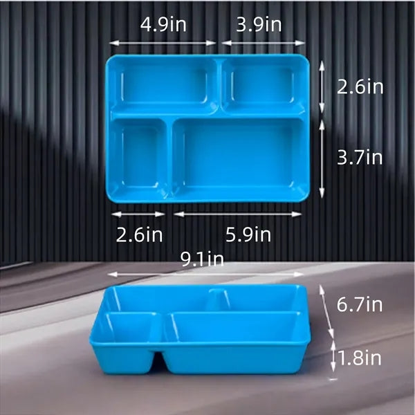 9in Four Compartment Fast Food Plate With White Lid