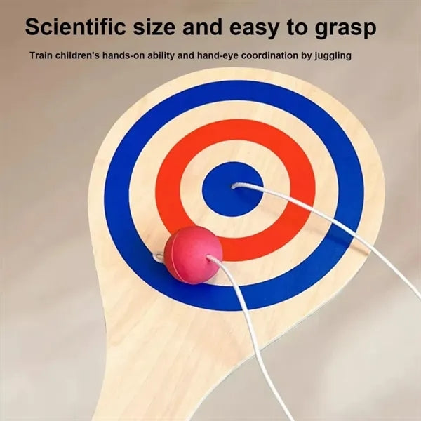 11in Sports Party Favors Wooden Paddle Balls with String