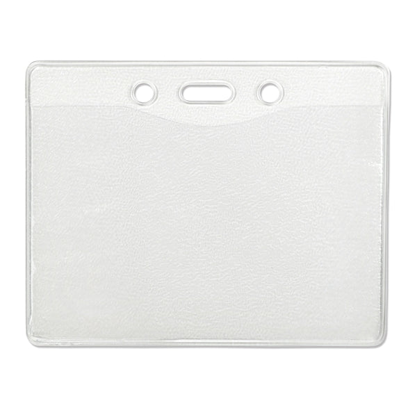 Horizontal Oversize Vinyl Badge Holder w/ Slot & Chain Holes