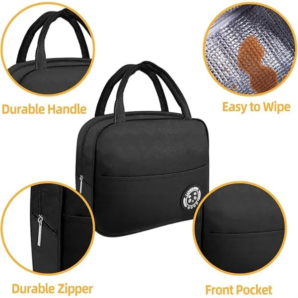 Compartmental Bamboo Lid Lunch Box With Insulated Bag Set