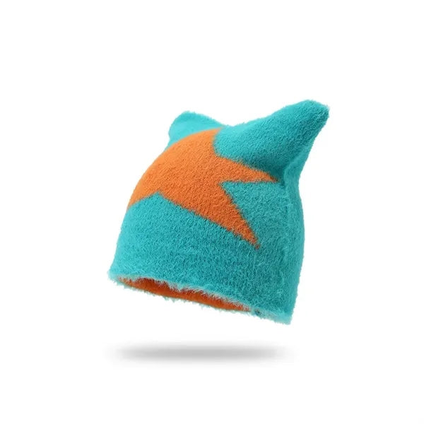 Autumn and winter funny fashion Cat's ears knitted hat