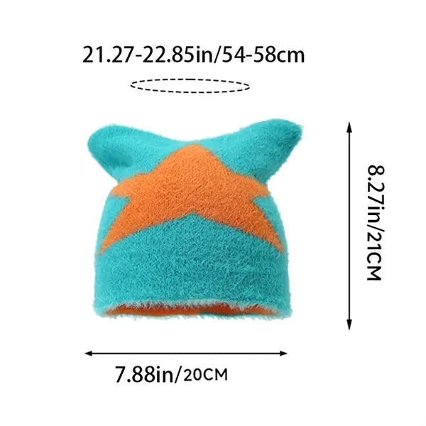 Autumn and winter funny fashion Cat's ears knitted hat