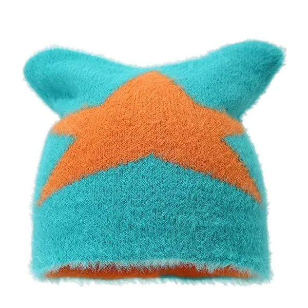 Autumn and winter funny fashion Cat's ears knitted hat