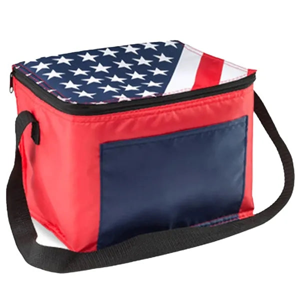 American Flag Zipper Top Lunch Bag
