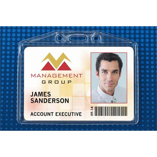 Horizontal Anti-Print Transfer Badge Holder w/ Flap Closure