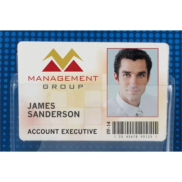 Horizontal Anti-Print Transfer Badge Holder w/ Flap Closure