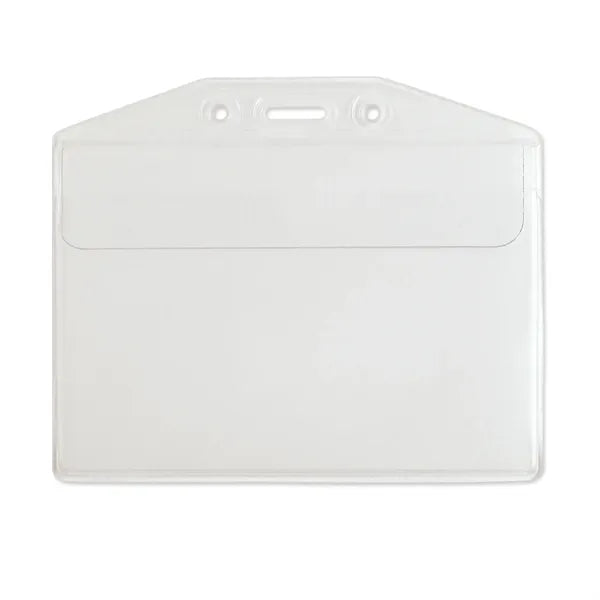 Horizontal Anti-Print Transfer Badge Holder w/ Flap Closure