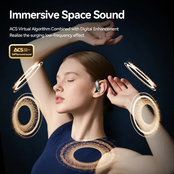 2025 Open-Ear Earbuds 360 Surround Sound Long Battery Life