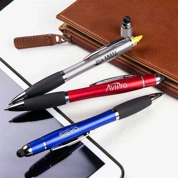 Curvaceous Stylus Cap Highlighter Pen