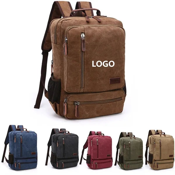 Large Capacity Canvas Rucksack Travel Backpack for Outdoor