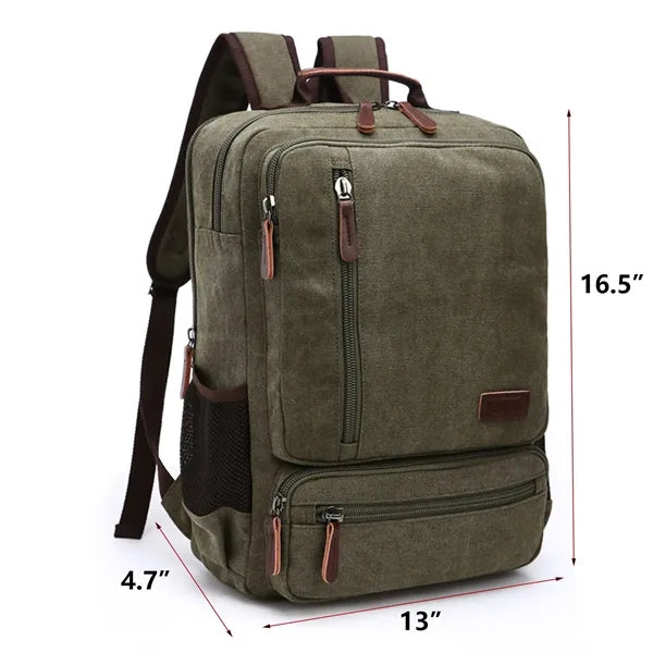 Large Capacity Canvas Rucksack Travel Backpack for Outdoor