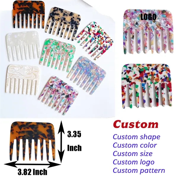 Women Colorful Anti Static 3.82inch Small Acetate Comb