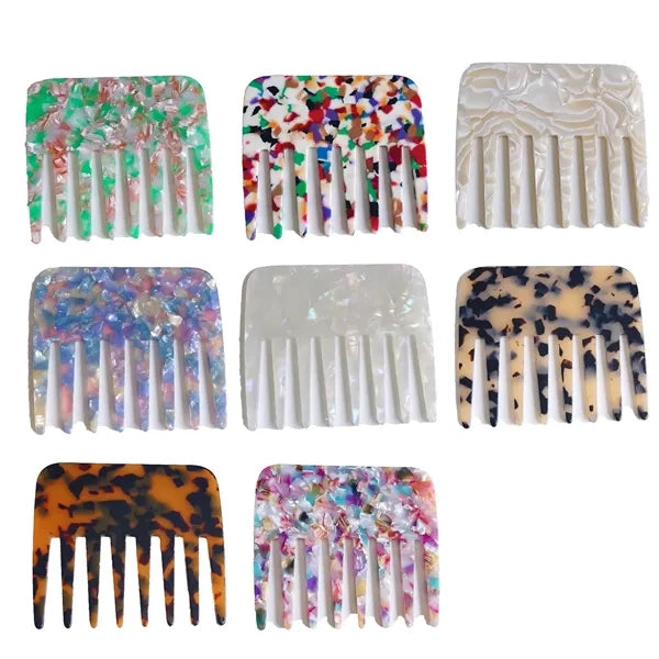 Women Colorful Anti Static 3.82inch Small Acetate Comb