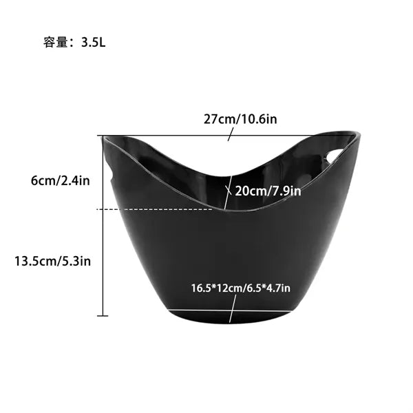 3.5 L Plastic Tub Ice Bucket for Parties Cocktail Bar