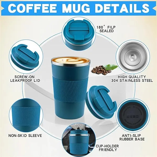 17oz Portable Insulated Travel Mug Coffee Cup