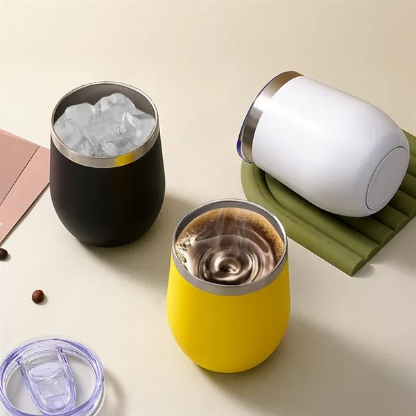 12oz Wine Mug Stainless Steel Tumbler Thermos Eggshell Cup