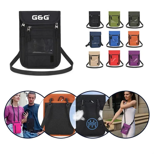 RFID Blocking Neck Wallet w/ Clear ID Window