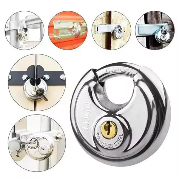Heavy Duty Stainless Steel Round Disc Padlock
