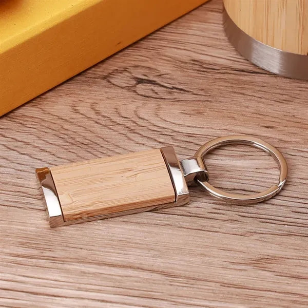 Bamboo Gift Set with Pen Business Card Holder and Keychain