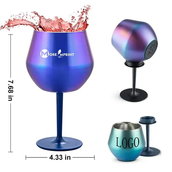 14oz Stainless Steel Wine Goblet with Detachable Stem Cup