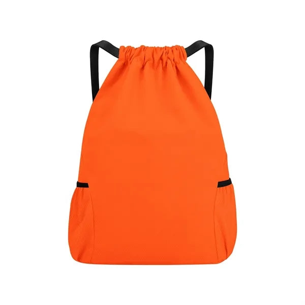 Waterproof Drawstring Backpack With 2 Mesh Pockets