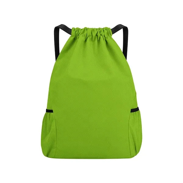 Waterproof Drawstring Backpack With 2 Mesh Pockets