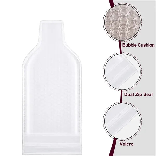 Protective PVC Bubble Wrap Shockproof Wine Bottle Bag